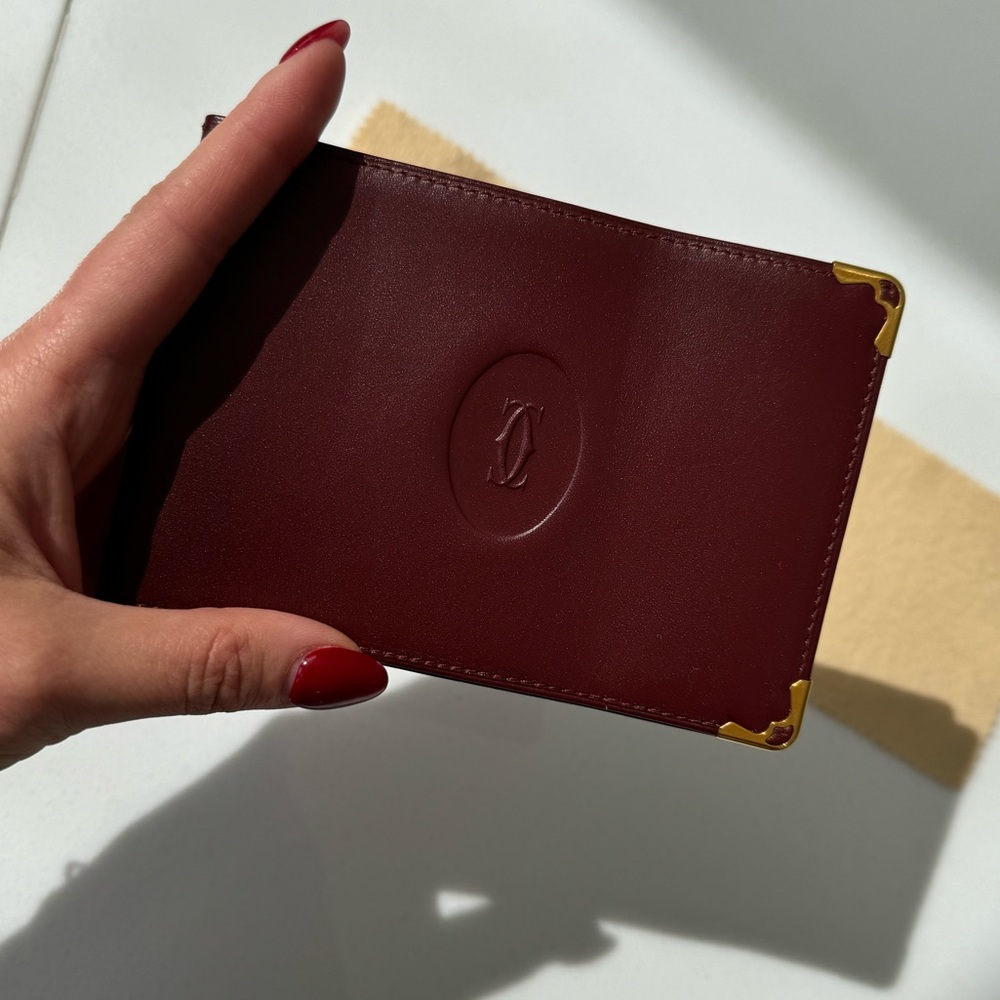 Must De Cartier Burgundy Leather Wallet - Picture 9 of 11
